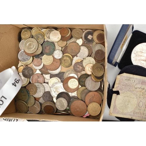 151 - A SMALL CARDBOARD BOX WITH A CAMPING PRESIDENTS COIN COLLECTION, a Royal Mint 2002 Manchester common... 