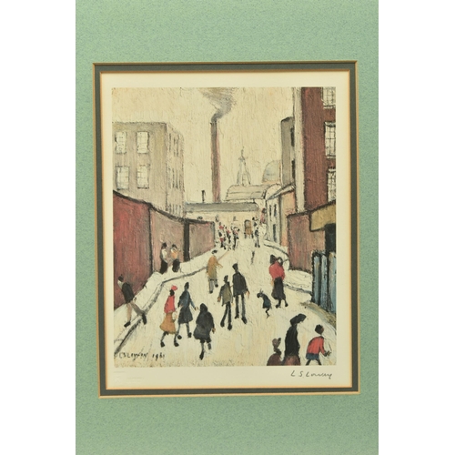 306 - LAURENCE STEPHEN LOWRY (BRITISH 1887-1976) 'STREET SCENE', a depiction of figures going about their ... 