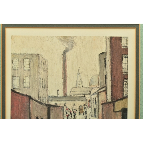 306 - LAURENCE STEPHEN LOWRY (BRITISH 1887-1976) 'STREET SCENE', a depiction of figures going about their ... 