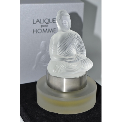 320 - A BOXED LALIQUE POUR HOMME 'BUDDHA' SCENT BOTTLE, a limited edition from the Flacon Collection 2008,... 