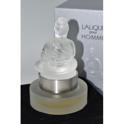 320 - A BOXED LALIQUE POUR HOMME 'BUDDHA' SCENT BOTTLE, a limited edition from the Flacon Collection 2008,... 