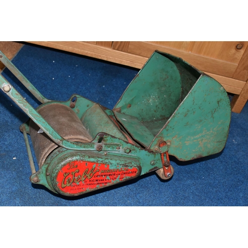 330 - A VINTAGE 'THE WEBB' MINIATURE LAWNMOWER FOR CHILDREN, a push along cylinder mower in working order,... 