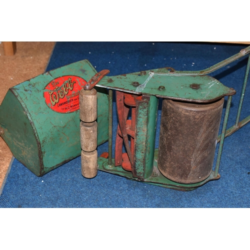 330 - A VINTAGE 'THE WEBB' MINIATURE LAWNMOWER FOR CHILDREN, a push along cylinder mower in working order,... 