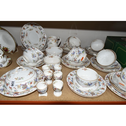 336 - A ROYAL WORCESTER BREAKFAST SET,  'Pekin' pattern W9757, comprising a covered crumpet dish, milk jug... 