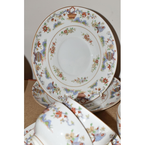 336 - A ROYAL WORCESTER BREAKFAST SET,  'Pekin' pattern W9757, comprising a covered crumpet dish, milk jug... 