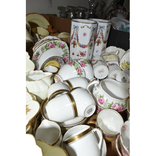 354 - FOUR BOXES OF CERAMICS AND GLASSWARE, to include a Chapman cream and gilded flower tea set pattern 1... 