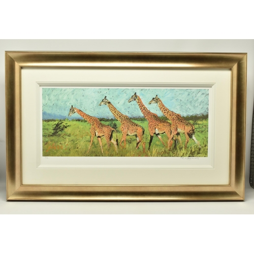 313 - ROLF HARRIS (AUSTRALIA 1930-2023)  'FOUR GIRAFFES' a limited edition print on paper laid, 47/195 wit... 