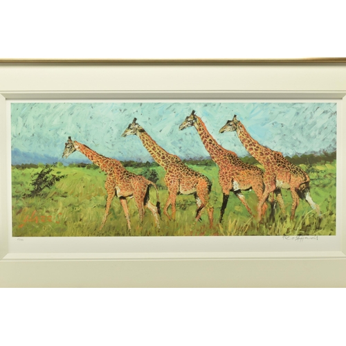 313 - ROLF HARRIS (AUSTRALIA 1930-2023)  'FOUR GIRAFFES' a limited edition print on paper laid, 47/195 wit... 