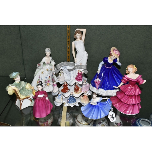 368 - A GROUP OF ROYAL DOULTON FIGURINES, comprising Ascot HN2356, Vanity HN2475, Diana HN2468 (tiny chip ... 