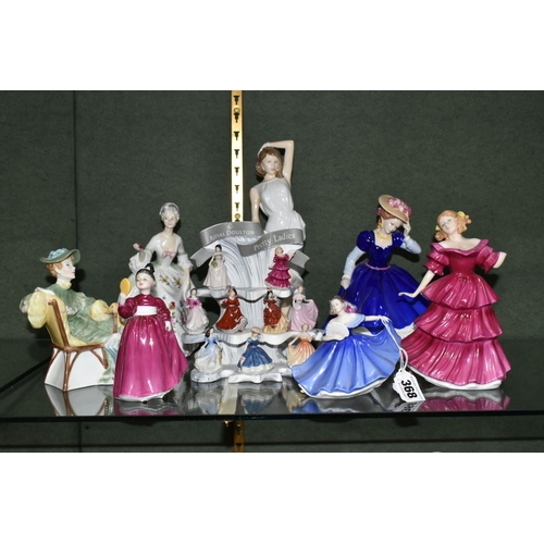 368 - A GROUP OF ROYAL DOULTON FIGURINES, comprising Ascot HN2356, Vanity HN2475, Diana HN2468 (tiny chip ... 