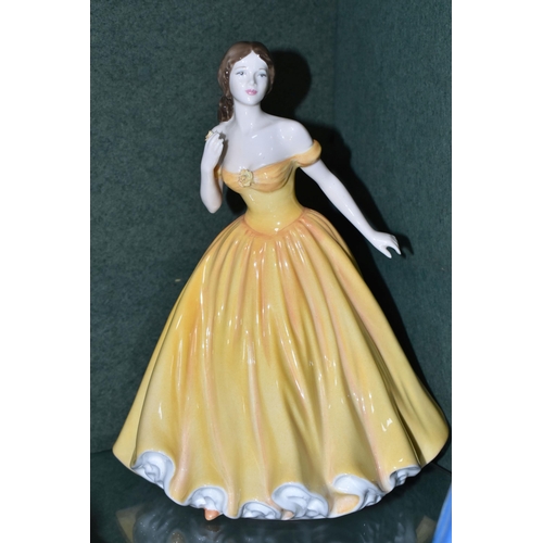 370 - SIX ROYAL DOULTON FIGURINES, comprising Patricia HN3365 Figurine of the Year 1993 (thumb broken, mis... 