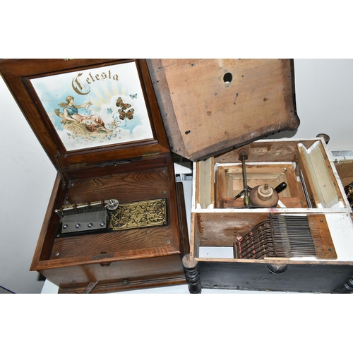 380 - TWO LATE 19TH/EARLY 20TH CENTURY MUSIC BOXES WITH DISCS, comprising a Celesta musical box, Style 20,... 