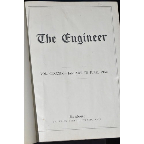 394 - SIX BOXES OF BOOKS, thirty volumes of 'Engineering' dating from 1950's and 1960's, published by Engi... 