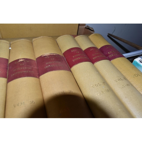 405 - SIX BOXES OF SCIENTIFIC INSTRUMENT BOOKS, to include Review of Scientific Instruments and Journal of... 