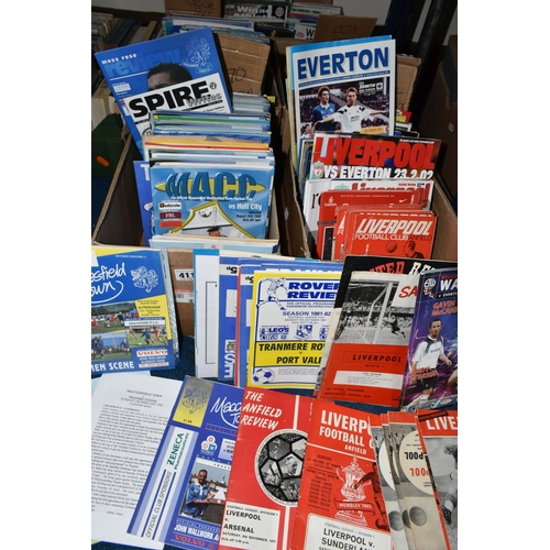 411 - FIVE BOXES OF FOOTBALL PROGRAMMES, to include various programmes Macclesfield dating from 1996-2001,... 