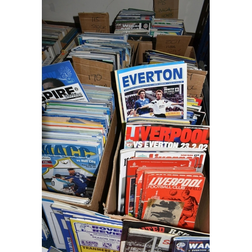 411 - FIVE BOXES OF FOOTBALL PROGRAMMES, to include various programmes Macclesfield dating from 1996-2001,... 