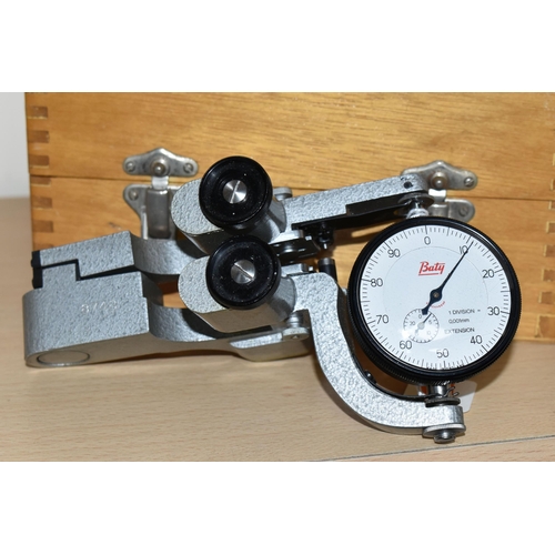 412 - FOUR CASED MEASURING GAUGES, comprising a Conimeters Ltd gauge set, a Baty dial gauge, a Baty Lindle... 