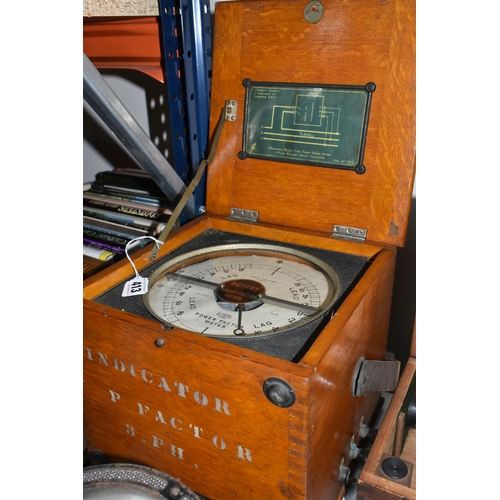 413 - TWO POWER FACTOR METERS, by Everett Edgcumbe of London, comprising a cased 'Rotary' portable power f... 