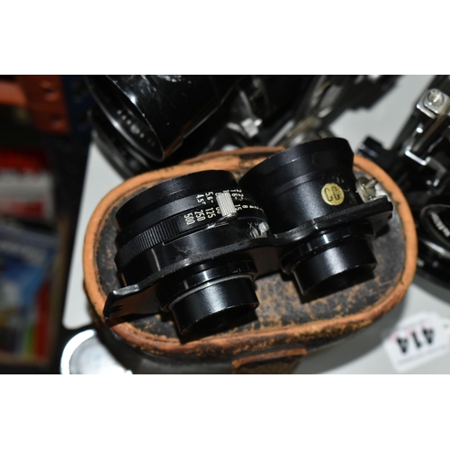 414 - VINTAGE MAMIYA ROLL FILM CAMERAS AND LENSES, comprising a Mamiya C220 Professional camera fitted wit... 