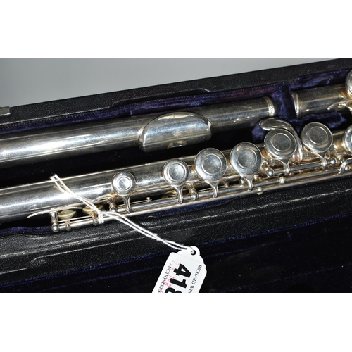 418 - A CASED FLUTE, by Trevor J. James, stamped T.J. 10 with serial no 11709, in a hard fitted case (1) (... 