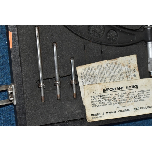 440 - A CASED MOORE AND WRIGHT 4''-8''MICROMETER SET, with gauge bars in a fitted case (1) (Condition Repo... 