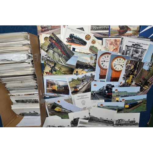 442 - A QUANTITY OF ASSORTED RAILWAY POSTCARDS, approx. 700, majority are modern issues, mixture of colour... 