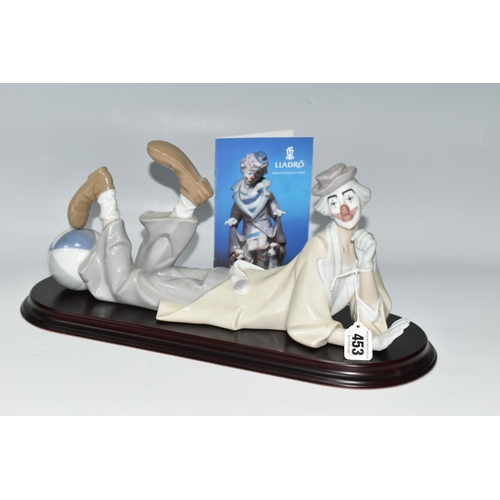 453 - A LLADRO CLOWN, no 4618, designed by Salvador Furio in 1970, the figure lying on his front with head... 