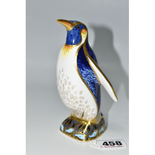 458 - A ROYAL CROWN DERBY 'EMPEROR PENGUIN' PAPERWEIGHT, with gold stopper, red backstamp and 2005 date cy... 