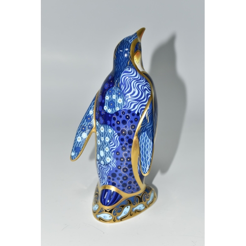 458 - A ROYAL CROWN DERBY 'EMPEROR PENGUIN' PAPERWEIGHT, with gold stopper, red backstamp and 2005 date cy... 