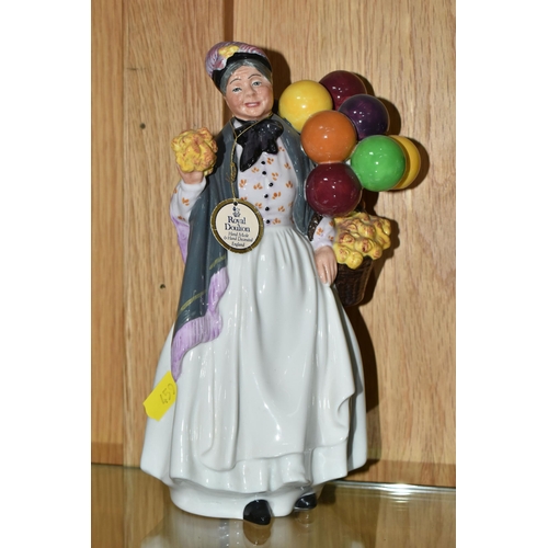 459 - THREE ROYAL DOULTON BALLOON SELLING FIGURES, comprising The Balloon Man HN1954, Biddy Penny Farthing... 