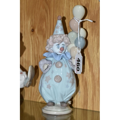 460 - THREE LLADRO CLOWN FIGURES, comprising Littlest Clown no 5811, Tired Friend no 5812 and Having a Bal... 