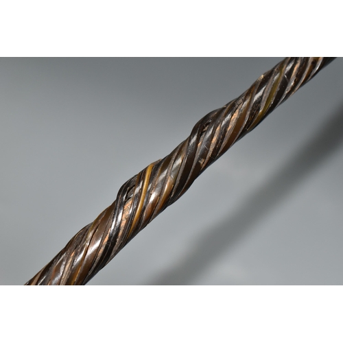 461 - A 19TH CENTURY BOSUN'S PERSUADER/COSH, the handle wrapped in baleen, the woven cord ends covering le... 