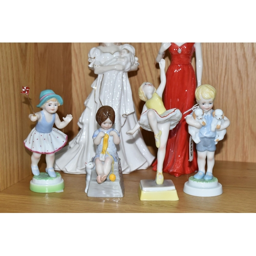 462 - A GROUP OF ROYAL WORCESTER FIGURES, to include modern Days of the Week series: Monday Boy, Tuesday G... 