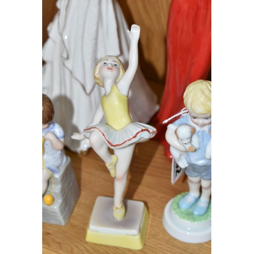 462 - A GROUP OF ROYAL WORCESTER FIGURES, to include modern Days of the Week series: Monday Boy, Tuesday G... 