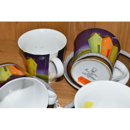 463 - SEVEN PIECES OF ROYAL WORCESTER PAUL HORTON TEA WARES, in Light of Love pattern, comprising four tea... 