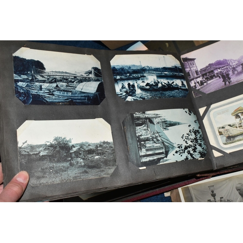 469 - ONE BOX OF POSTCARDS & PHOTOGRAPHS in albums and loose comprising rare examples from the early 20th ... 