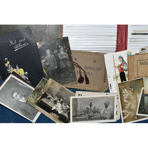 469 - ONE BOX OF POSTCARDS & PHOTOGRAPHS in albums and loose comprising rare examples from the early 20th ... 