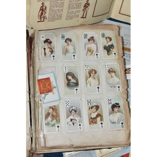 473 - ONE BOX containing a large collection of Cigarette Cards and 'Silks' in 1d albums and loose to inclu... 