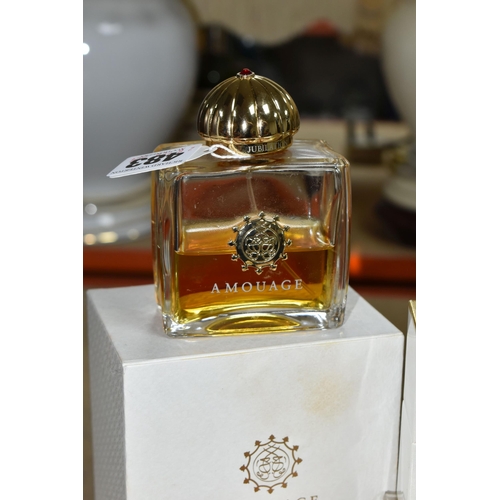 483 - A COLLECTION OF CHANEL AND SIMILAR PERFUMES, comprising a boxed bottle of Amouage 'Jubilation 25' ea... 