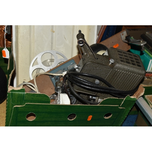 500 - ONE BOX OF VINTAGE CAMERAS AND EQUIPMENT, to include an Olympus OM10 camera, a Miranda Olympus dedic... 