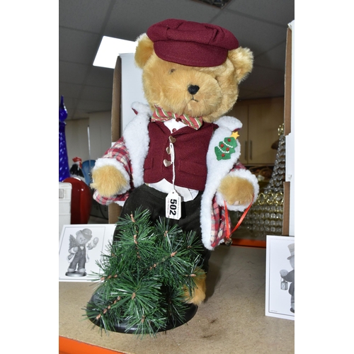 502 - TWO BOXED DANBURY MINT CHRISTMAS BEARS, comprising 'Stanley' the 2017 Christmas Bear and 'Winston' t... 