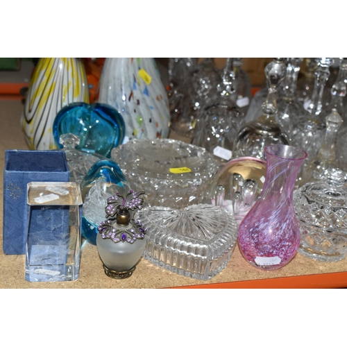 504 - A LARGE COLLECTION OF CUT GLASS BELLS AND GLASSWARE, comprising twenty three cut glass bells, maker'... 