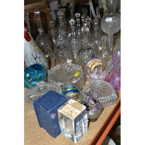 504 - A LARGE COLLECTION OF CUT GLASS BELLS AND GLASSWARE, comprising twenty three cut glass bells, maker'... 