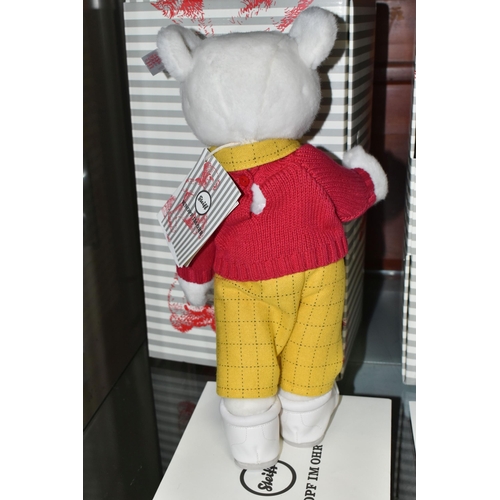 527 - A BOXED STEIFF LIMITED EDITION 'RUPERT, THE CENTENARY EDITION' RUPERT BEAR, with white plush 'fur', ... 