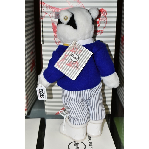 528 - A BOXED STEIFF LIMITED EDITION 'BILL BADGER', with black and white plush 'fur', gold coloured ear bu... 