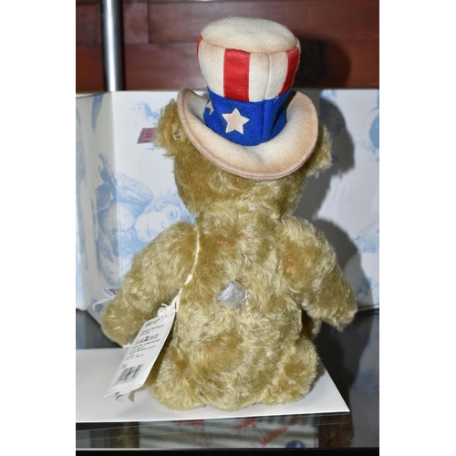 532 - A BOXED STEIFF LIMITED EDITION 'UNCLE SAM' MUSICAL TEDDY BEAR, a 2016 North American limited edition... 