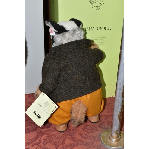 535 - A BOXED STEIFF BEATRIX POTTER LIMITED EDITION 'TOMMY BROCK', the badger character with alpaca and co... 