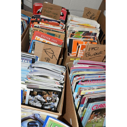 553 - SIX BOXES OF FOOTBALL PROGRAMMES, several hundred in total, includes Manchester United, Everton, Liv... 