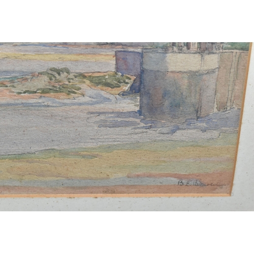 586 - TWO EARLY 20TH CENTURY LANDSCAPES ETC, comprising an indistinctly signed river landscape with cattle... 