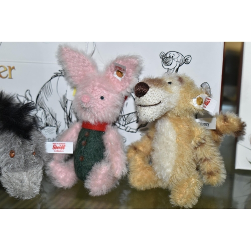 596 - A BOXED STEIFF LIMITED EDITION DISNEY CHRISTOPHER ROBIN GIFT SET OF FOUR CHARACTERS, (Piglet, Eeyore... 